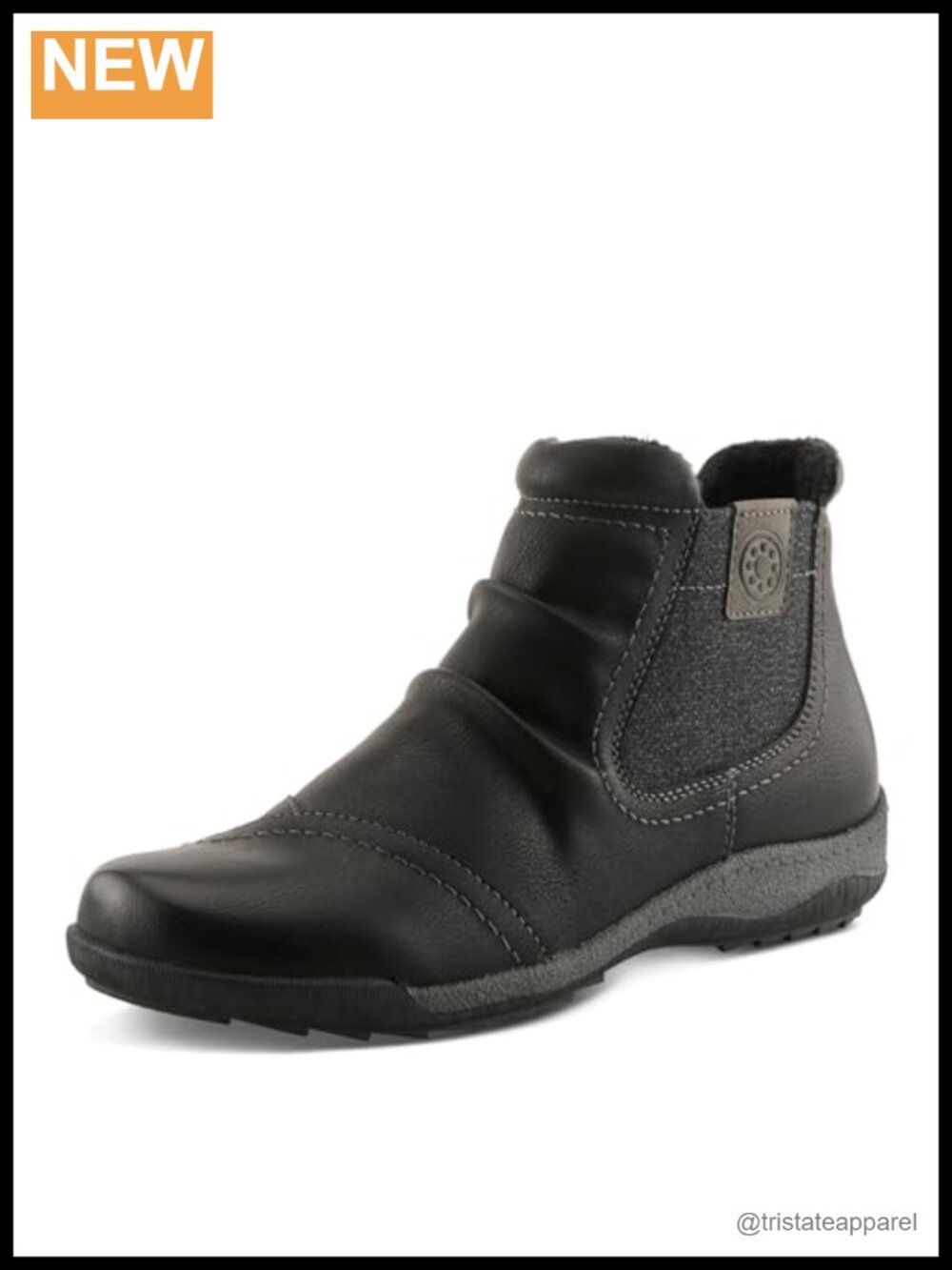 Women's Ankle Bootie - Low Heel Zipper Closure Water Resistant Comfortable
